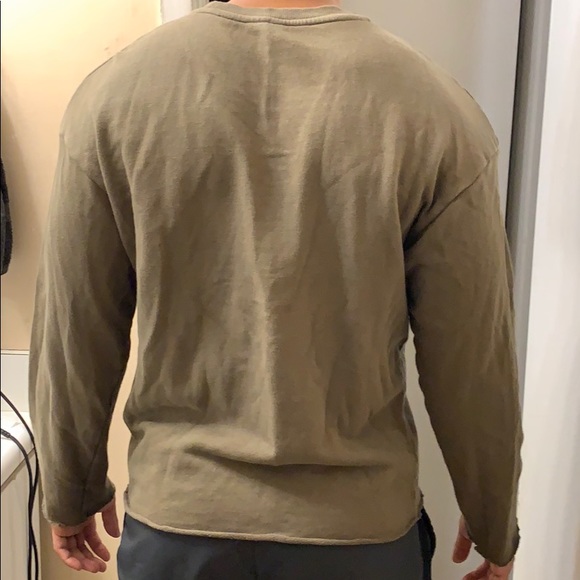 Asos olive green distressed long sleeve - Picture 2 of 6